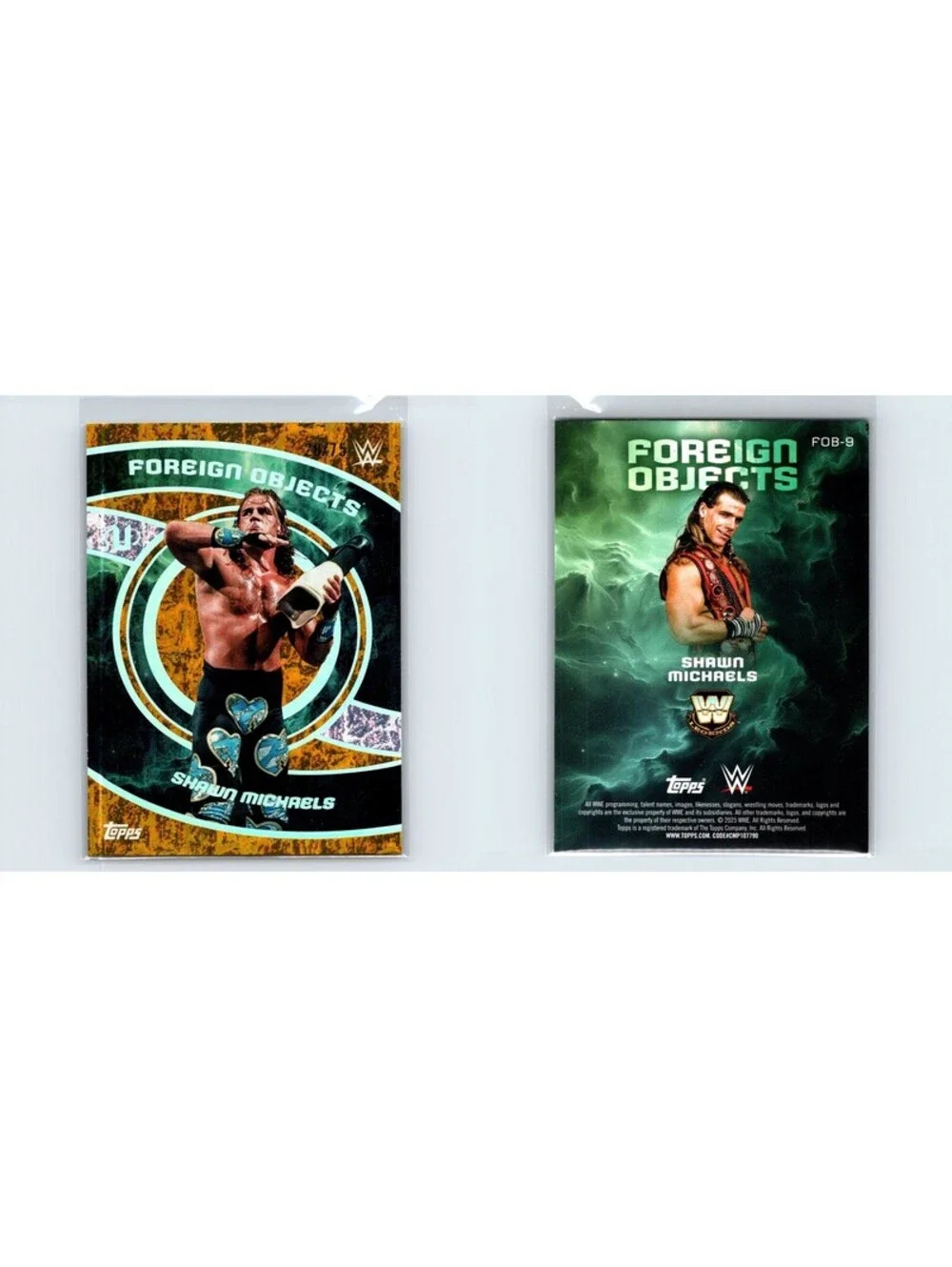 2025 Topps Universe WWE Shawn Michaels #FOB-9 Foreign Objects Gold Stone #/75